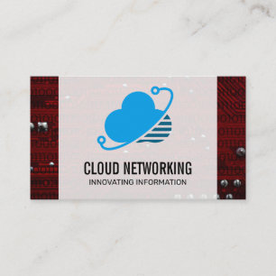 Cloud Network Logo   Binaire code   Moederbord Visitekaartje