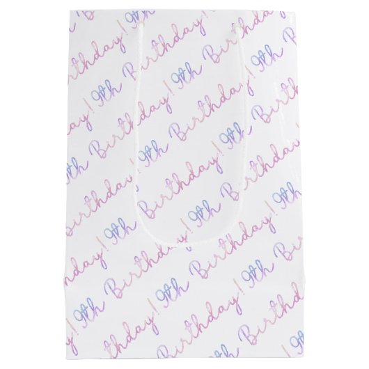 Cloud Neuf 9e Sac cadeau d'anniversaire - Pastel T (Dos)