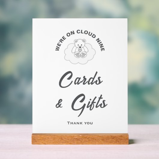 Cloud Neuf Cartes de Baby shower et Cadeaux Signe (Neutre)