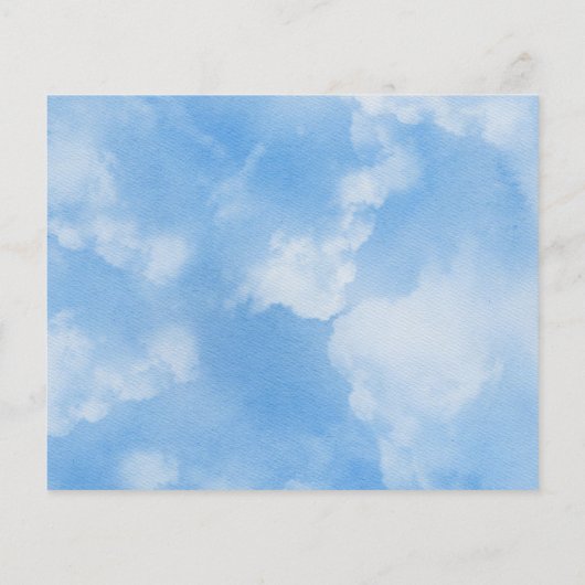 Cloud Neuf Sky Blue Fête des mariées Recette Carte (Dos)