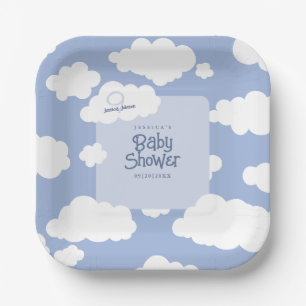 Cloud Nine 9 Baby shower Schattigee grillige vierk Papieren Bordje