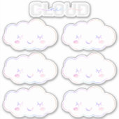 Cloud Nine 9e Verjaardag Sticker – Kawaii Pastel S (Voorkant)