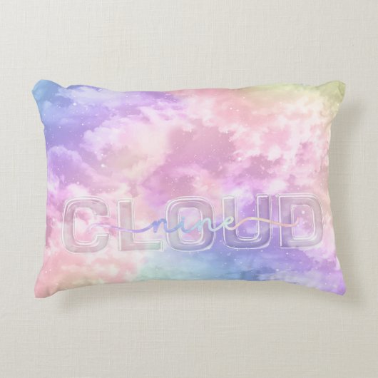 Cloud Nine 9th Birthday Accent Pillow - Pastel Sky Kussen (Voorkant)
