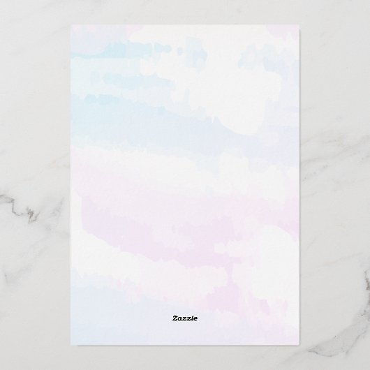 Cloud Nine Abstract Blauw Roos Goud Vrijgezellenfe Folie Uitnodiging (Achterkant)