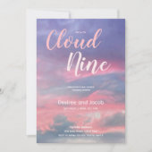 Cloud Nine Baby Girl Pink Blue Shower Invitations (Devant)
