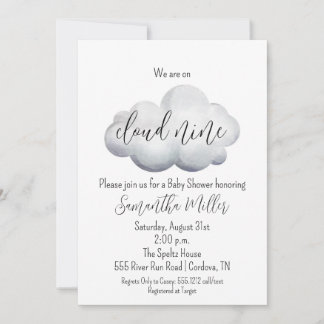 Cloud Nine Baby shower Invitation Kaart