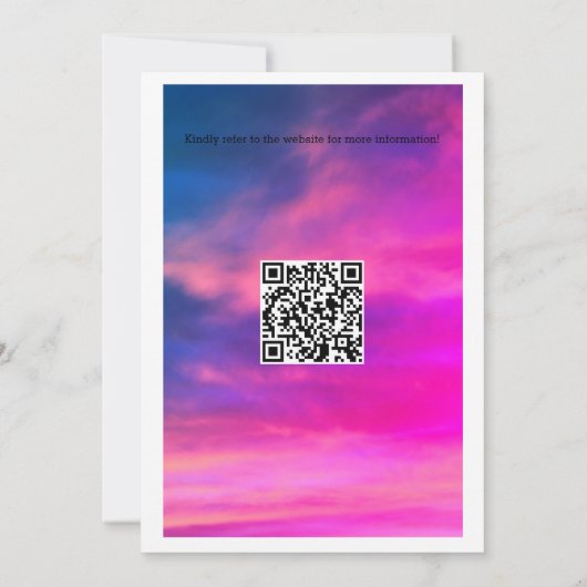 Cloud Nine Baby shower Kleurrijke Roze Kunst QR Co Kaart (Achterkant)