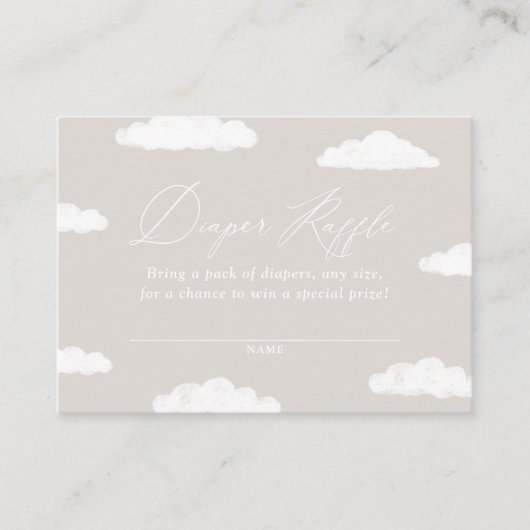 Cloud Nine Baby shower Luier Raffle Ticket Informatiekaartje (Voorkant)