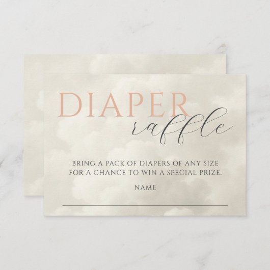 Cloud Nine Baby shower luierkrabbel Informatiekaartje (Voorkant / Achterkant)