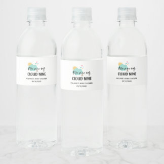 Cloud Nine Baby Shower  Waterfles Etiket