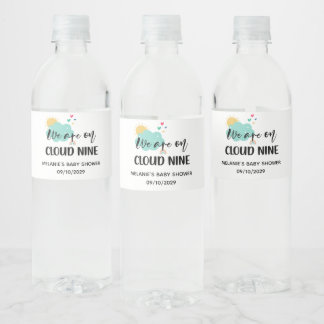 Cloud Nine Baby Shower  Waterfles Etiket