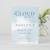 Cloud Nine Bachelorette Weekend uitnodiging (Staand voorkant)