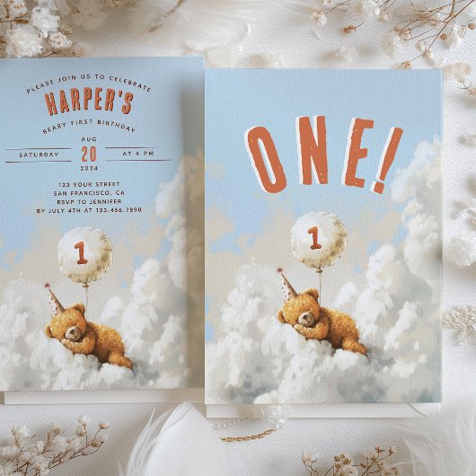 Cloud Nine Beer-thema eerste verjaardagsfeestje Kaart