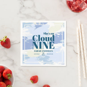 Cloud Nine Bewolkte Kunst Bruidsbruiloft Servet