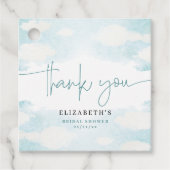 Cloud Nine Blauw en Witte Bruidsdouche bedankt Bedankjes Labels (Voorkant)
