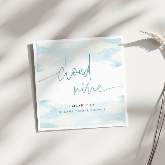 Cloud Nine Blauw en Witte Bruidsdouche dromerig Servet