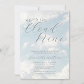 Cloud Nine Blue Cloudy Sky Modern Vrijgezellenfees Kaart (Voorkant)