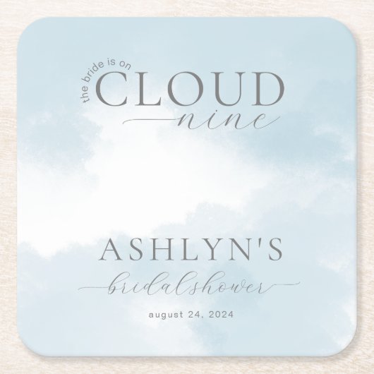 Cloud Nine Bruidsfeest Papieren Onderzetter (Voorkant)