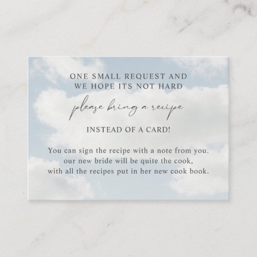 Cloud Nine Bruidsfeest Uitnodiging Breng Een Recep Informatiekaartje (Voorkant)