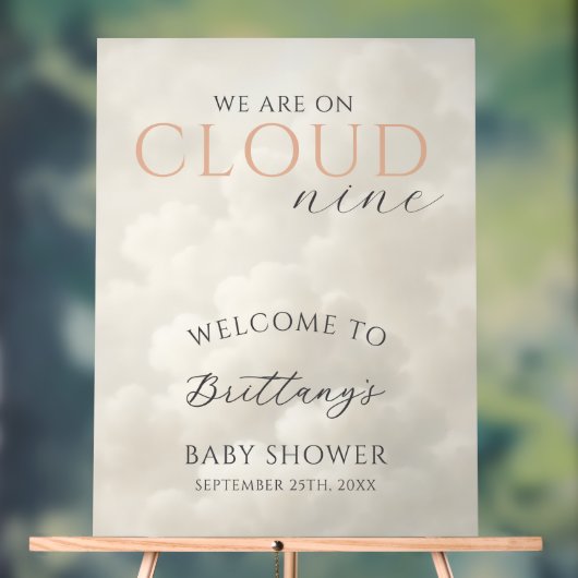 Cloud Nine Clouds Baby Shower Welcome (Neutre)