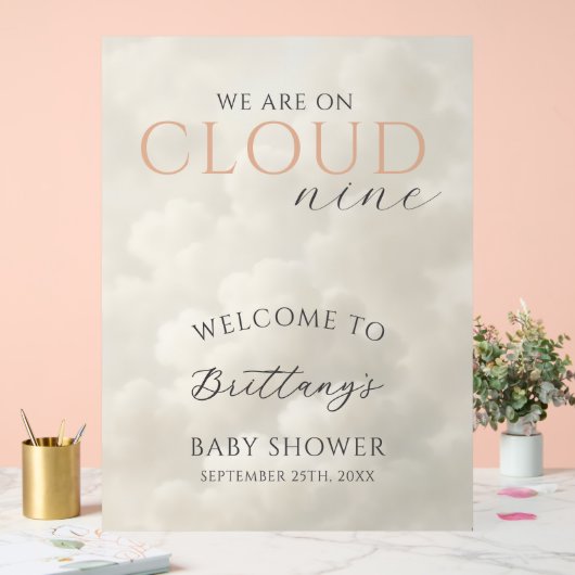 Cloud Nine Clouds Baby Shower Welcome (Mariage)