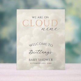 Cloud Nine Clouds Baby Shower Welcome Acryl Bord