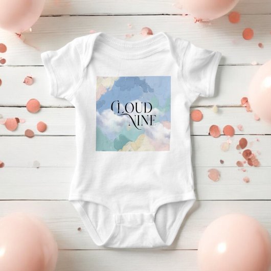 Cloud Nine Elegant Pastel Baby shower Romper