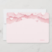 Cloud Nine Foto geboorteaankondiging Roze Aankondiging (Achterkant)