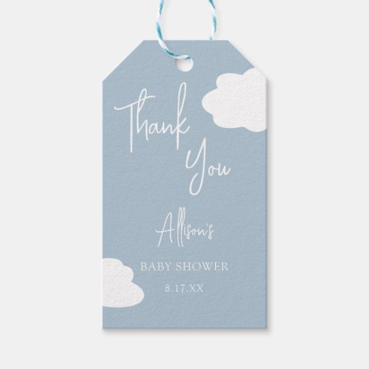 Cloud Nine Genderneutraal Baby shower Bedankt Cadeaulabel (Voorkant)