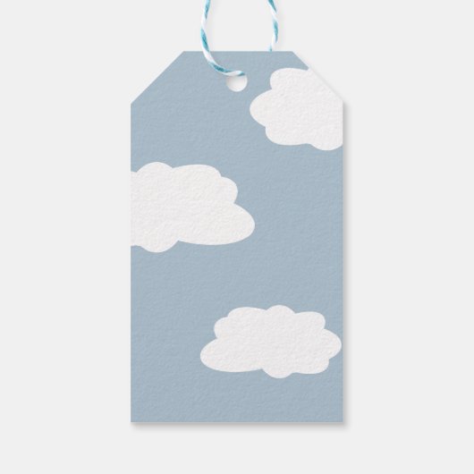 Cloud Nine Genderneutraal Baby shower Bedankt Cadeaulabel (Achterkant)