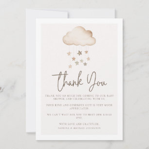 Cloud Nine Genderneutraal Baby shower Bedankt Kaart