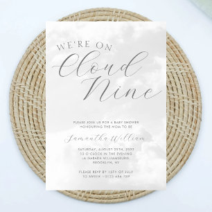 Cloud Nine Grey Genderneutraal Baby shower Kaart