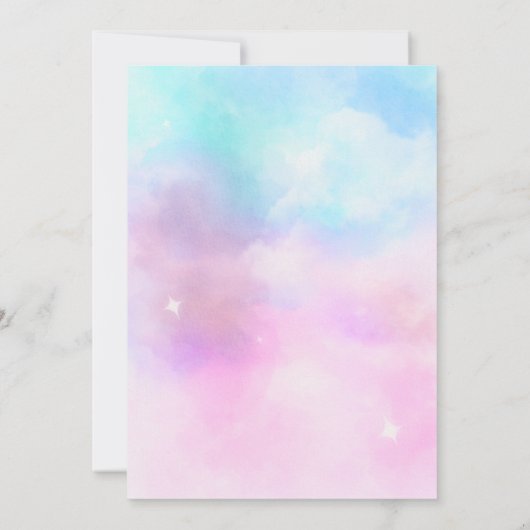 Cloud Nine Invitation Baby shower fille. (Dos)