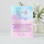 Cloud Nine Meisje Baby shower Bedankkaart (Staand voorkant)