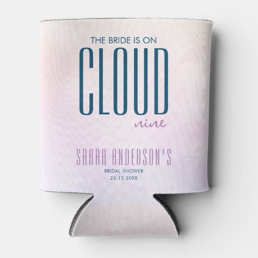 Cloud Nine Minimal Chic Paars Blauw Bruidsdiner Blikjeskoeler (Voorkant)
