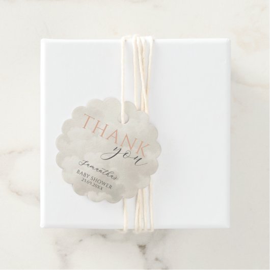 Cloud Nine Modern Baby Shower Thank You Bedankjes Labels (In situ)
