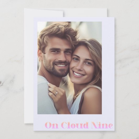 Cloud Nine moderne pastelbruiloft Kaart (Achterkant)
