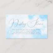 Cloud Nine Pastel Blue Display Vrijgezellenfeest Informatiekaartje (Voorkant)