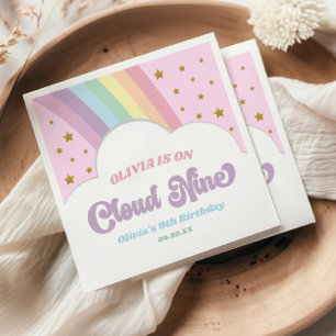 Cloud Nine Regenboog en Sterren 9e Verjaardagsfees Servet