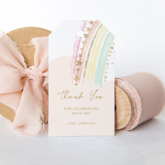 Cloud Nine Regenboog Verjaardag Cadeaulabel