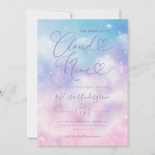 Cloud Nine Romantisch Vrijgezellenfeest Kaart (Voorkant)