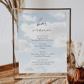 Cloud Nine Theme Cloud 9 Bar Menu Poster