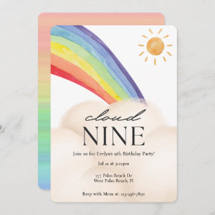 Cloud Nine Waterverf Rainbow & Cloud Ninth Birthd Kaart
