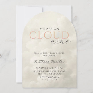 Cloud Nine White Clouds Arch Baby shower Kaart