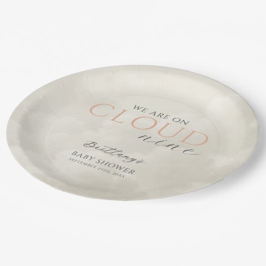 Cloud Nine White Clouds Baby shower Papieren Bordje