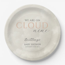 Cloud Nine White Clouds Baby shower Papieren Bordje