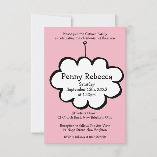 Cloud on a String Uitnodiging (Voorkant)