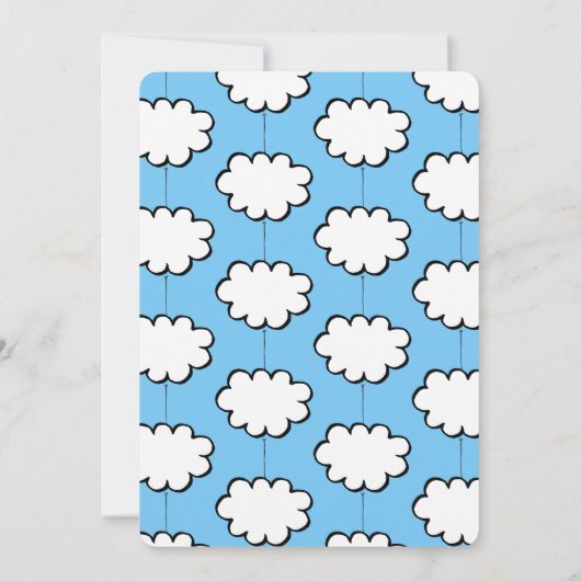 Cloud op een String Baby shower Uitnodigen Kaart (Achterkant)
