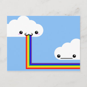 Cloud Puking Rainbow-kaart Briefkaart