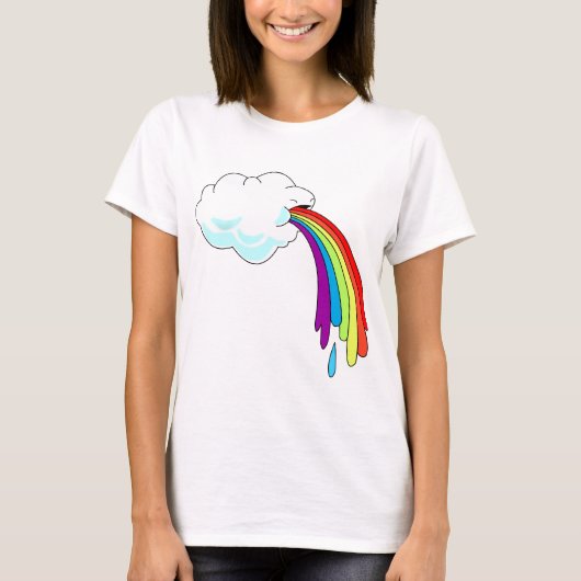 Cloud Puking Rainbow Womens Long hoes T-shirt (Voorkant)